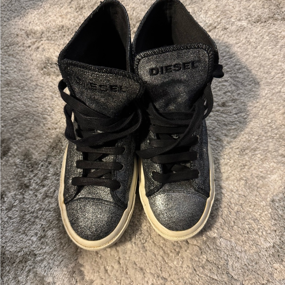 Diesel Women's Glittery Black Sneakers